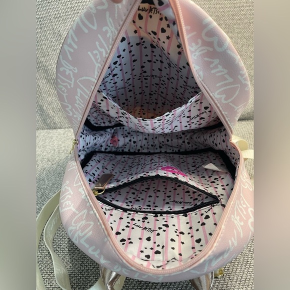 Betsey Johnson Pink and Gold Glam Backpack
